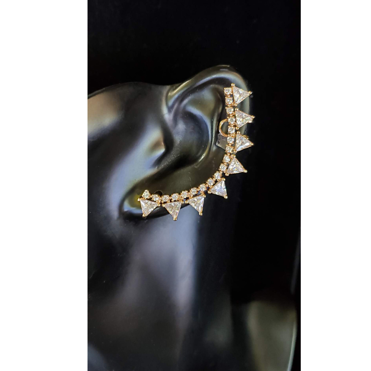 5737A Rose Gold Plated with CZ Single Ear Clip Earring [5737A